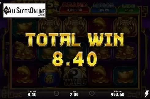 Total Win. Tiger's Gold Hold and Win from Booongo