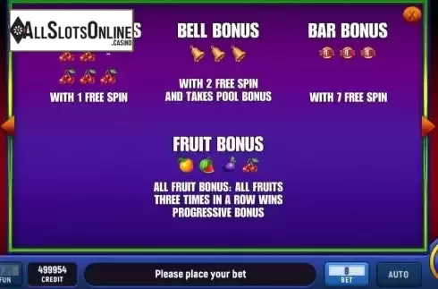 Game Features screen