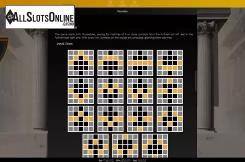 Paytable. Wilds of Wall Street from Spearhead Studios