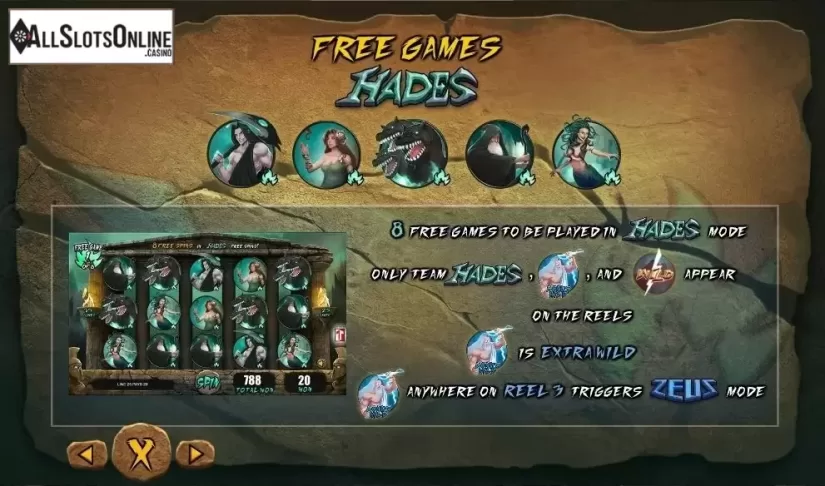 Paytable 5. Zeus Vs Hades from TOP TREND GAMING