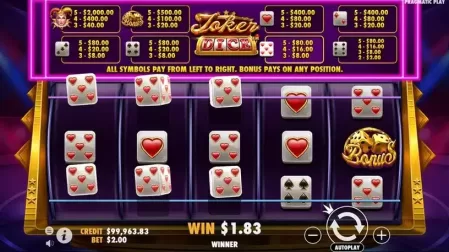 Joker’s Jewels Dice slot screenshot 2