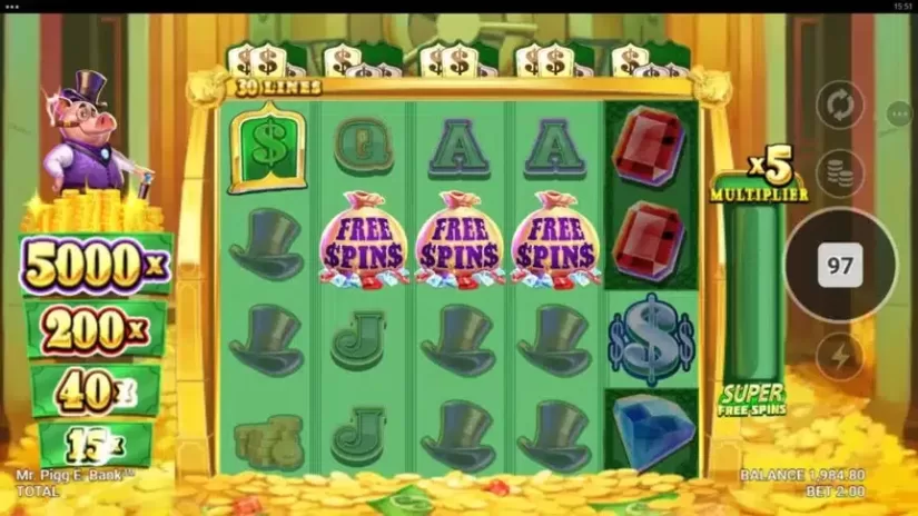 Mr. Pigg E. Bank slot screenshot 3