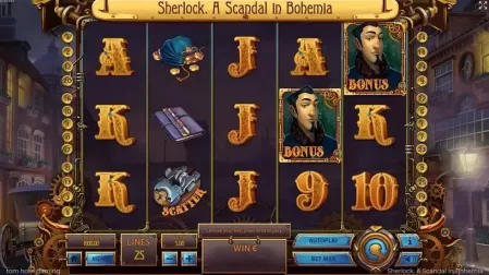 Sherlock, a Scandal of Bohemia slot screenshot 1