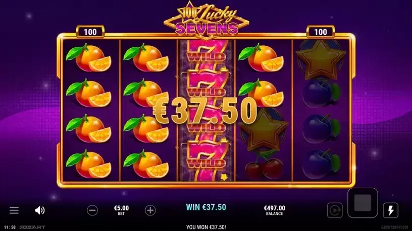 100 Lucky Sevens slot screenshot 2