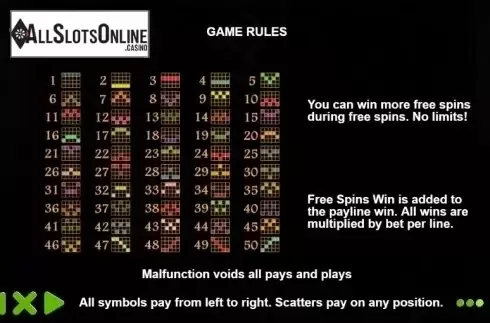 Paytable 3. Aladdin's Treasure from Pragmatic Play