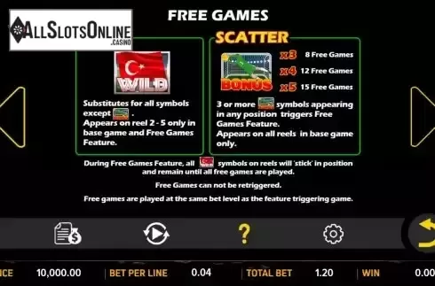 Features screen