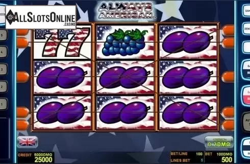 Reels screen. Always American Deluxe from Novomatic
