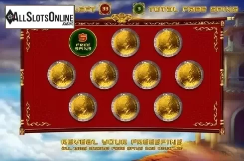 Bonus game screen. Ancient Gong from GameArt