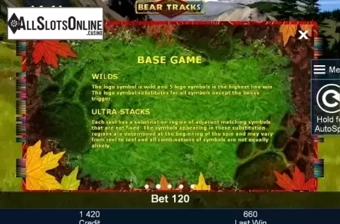 Paytable 2. Bear Tracks from Greentube