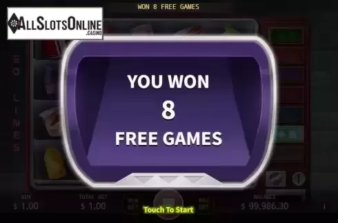 Free Spins screen