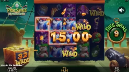 Cats of the Caribbean slot screenshot 5