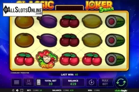 Win Screen 2. Classic Joker 5 Reels from StakeLogic