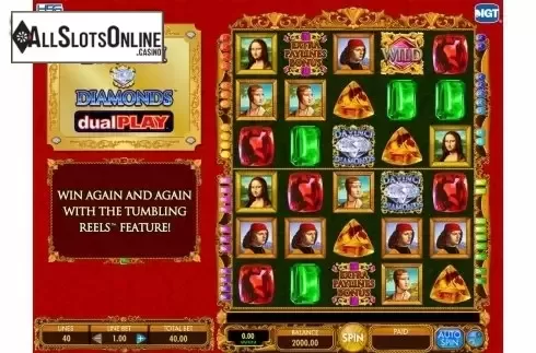 Reels. Da Vinci Diamonds Dual Play from IGT