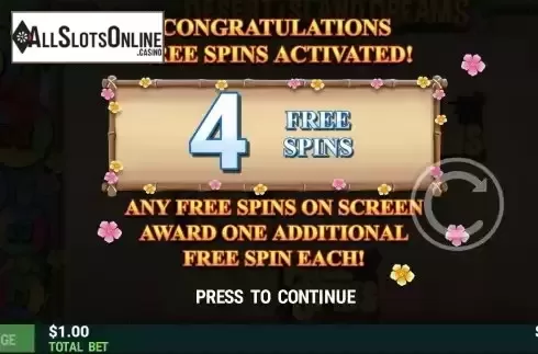 Free Spins Win Screen 2