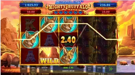 Diamond Link Mighty Buffalo slot screenshot 2