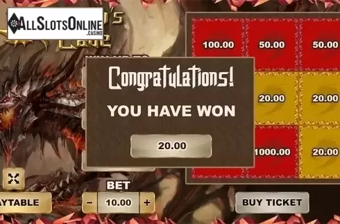 Win screen. Dragons Cave (PlayPearls) from PlayPearls
