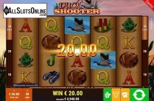 Win Screen. Duck Shooter from Gamomat