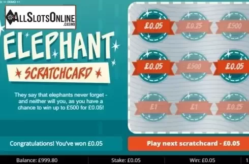 Win Screen 3. Elephant Scratch from Gluck Games