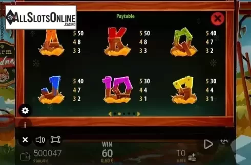 Paytable screen 2