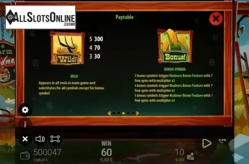 Special symbols screen