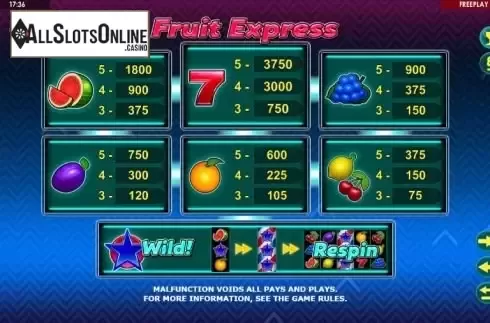 Paytable 1