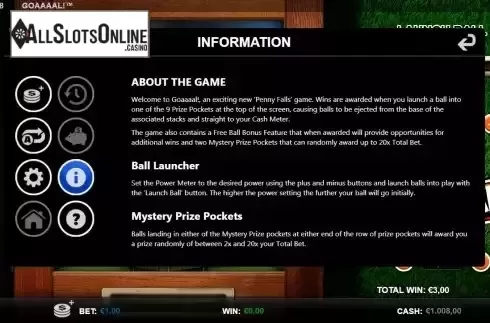 Mystery prize screen