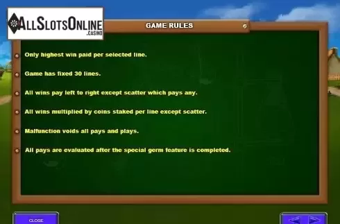 Paytable 4. Greener Pasteur from 2by2 Gaming