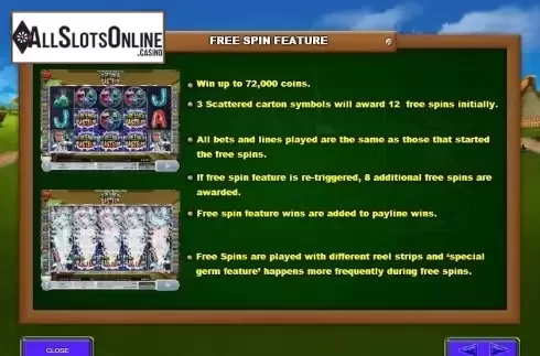 Paytable 3. Greener Pasteur from 2by2 Gaming