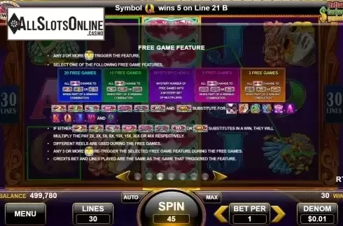 Free Game feature screen