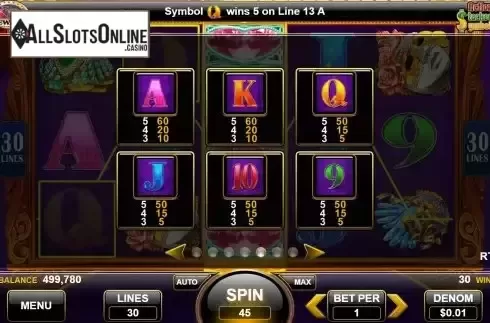 Paytable screen 2