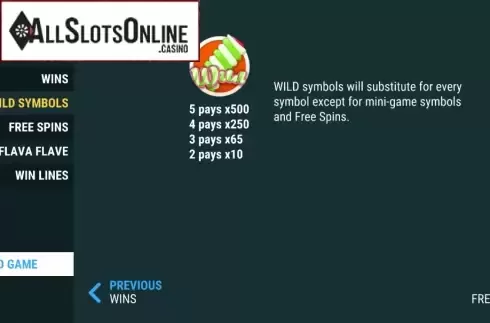 Paytable 2. Iced Wins from Slot Factory