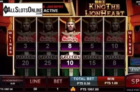 Free Spins 2. King The Lion Heart from Spadegaming