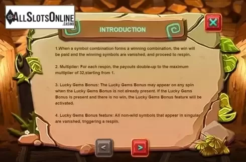 Paytable . Lucky Gems (Triple Profits Games) from Triple Profits Games