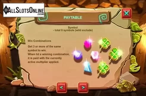 Paytable 2. Lucky Gems (Triple Profits Games) from Triple Profits Games