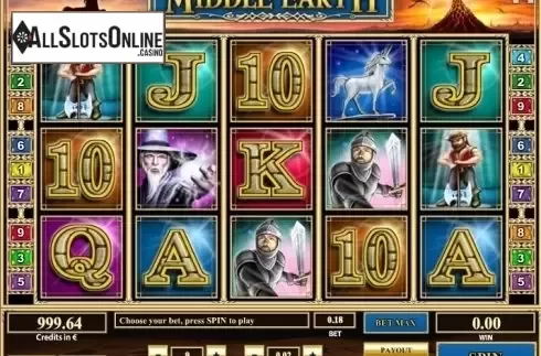 Reel screen. Middle Earth from Tom Horn Gaming