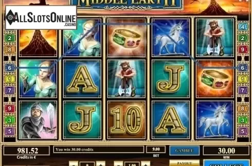 Wild Win screen. Middle Earth from Tom Horn Gaming
