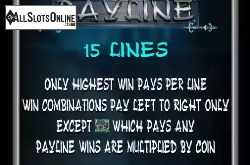 Free Games and paylines screen