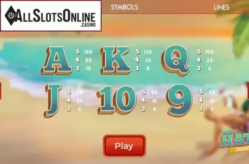 Paytable. Mr.Hat: Sunshine from Spinmatic
