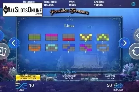 Paylines. Poseidon Treasure from DLV