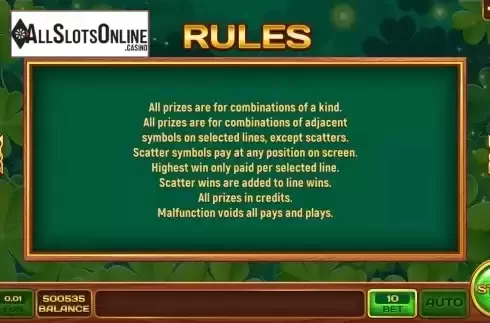 Game Rules screen