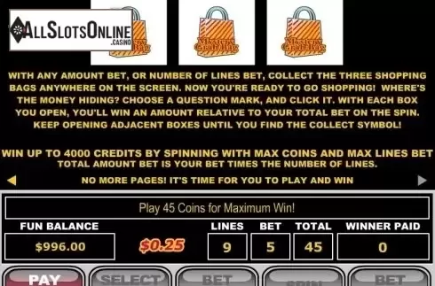 Bonus . Shopping Spree from RTG