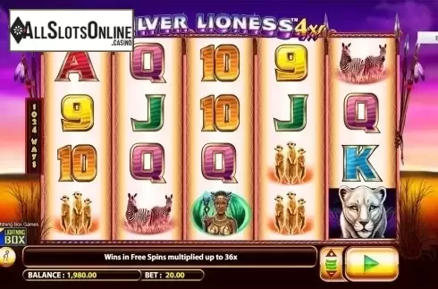 Reels screen. Silver Lioness 4x from Lightning Box