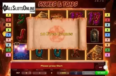 Free Spins Win Screen