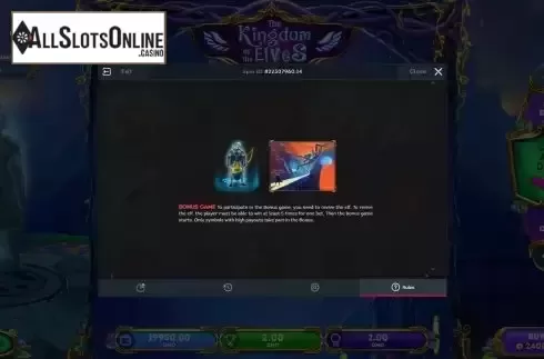 Bonus game screen