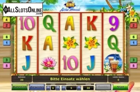 Screen 1. The Real King Aloha Hawaii from Greentube