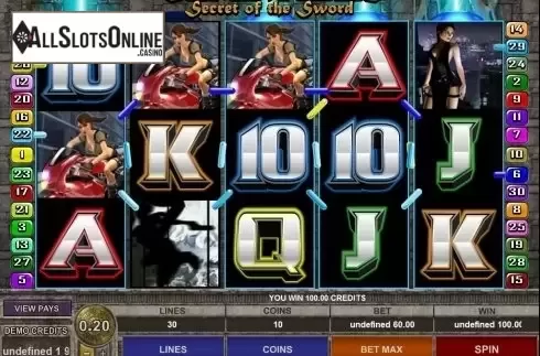 Screen8. Tomb Raider Secret of the Sword from Microgaming