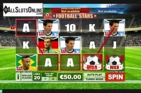 Win Screen. Top Trumps Football Stars from Playtech