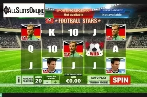 Reel Screen. Top Trumps Football Stars from Playtech