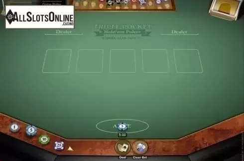 Game Screen 1. Triple Pocket Hold'em Poker (Microgaming) from Microgaming