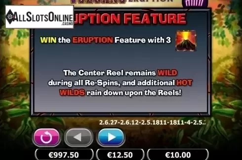 Expanding Wild with Respins. Volcano Eruption Mini from NextGen